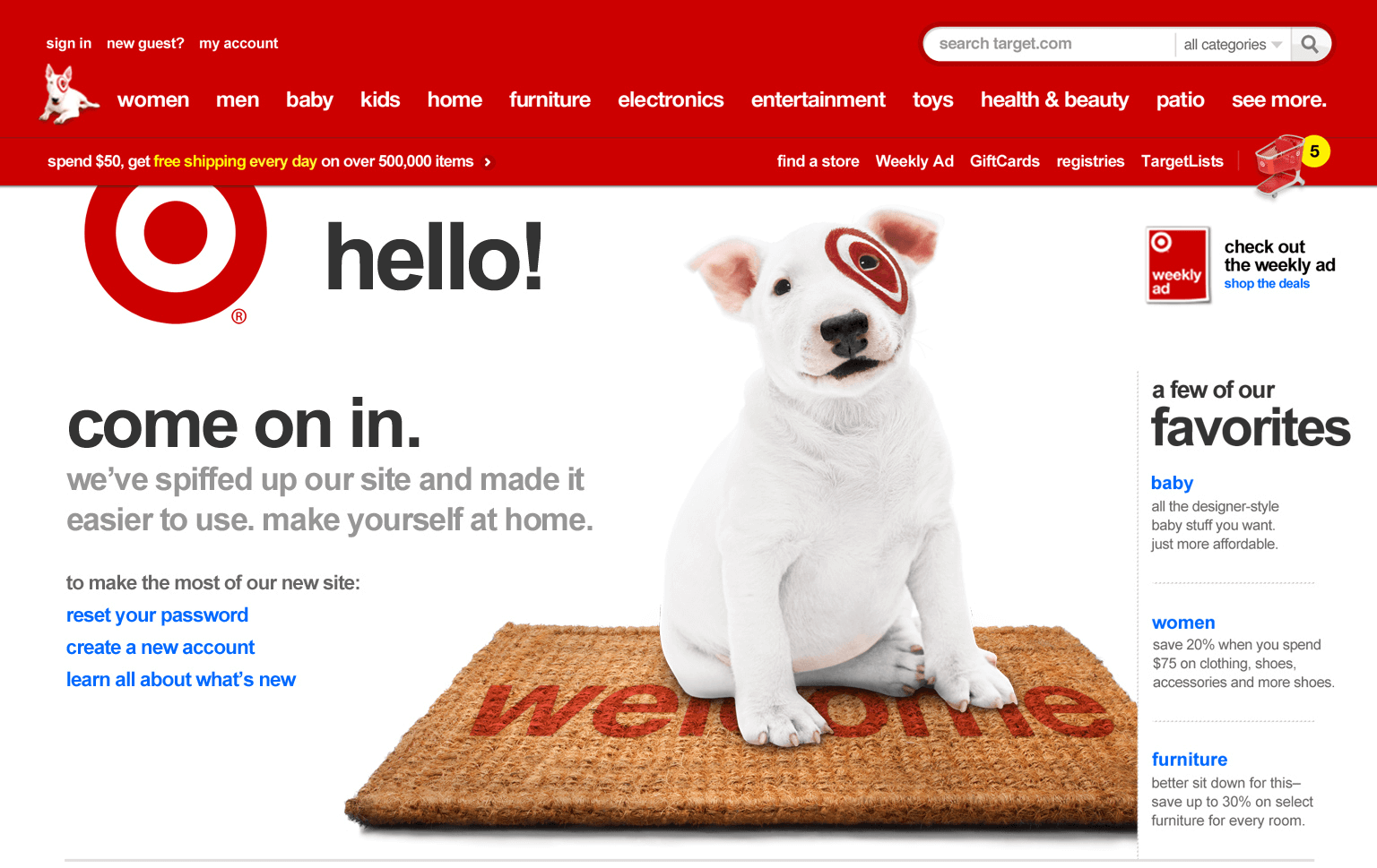 Target Website After Redesign