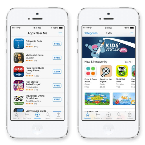 Tab bar navigation in Apple AppStore