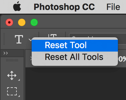 photoshop reset tool