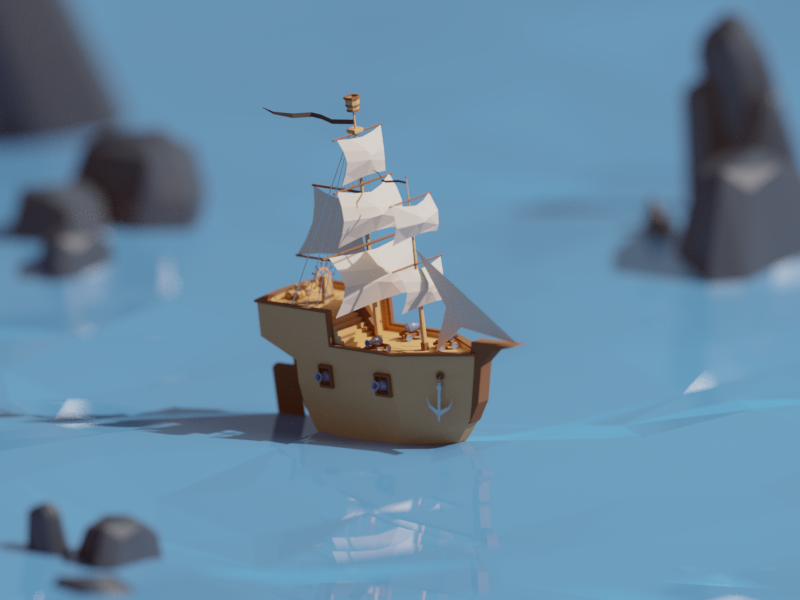 ship model 3d art illustration
