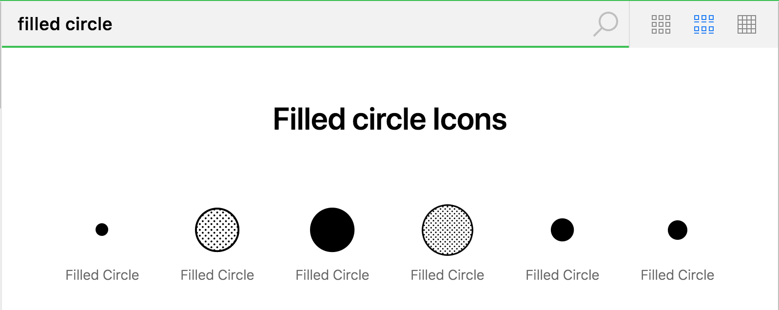 filled circle icons