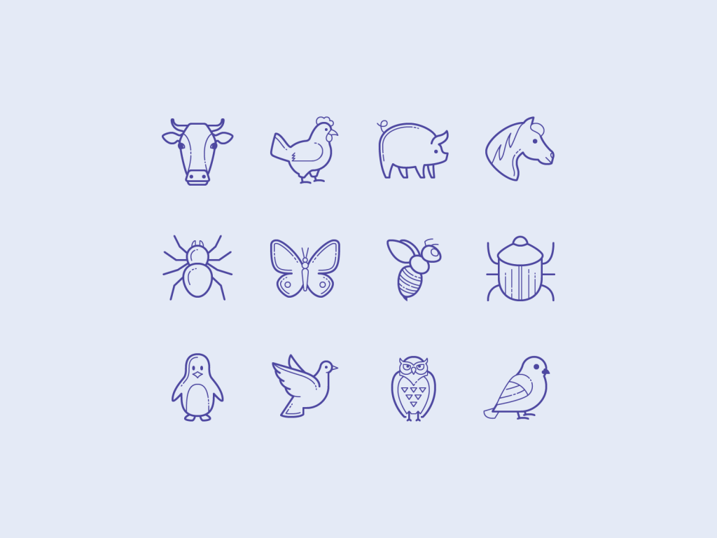 icons set animals