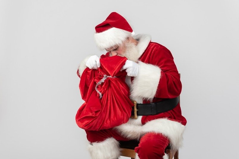 Santa Claus with a bag