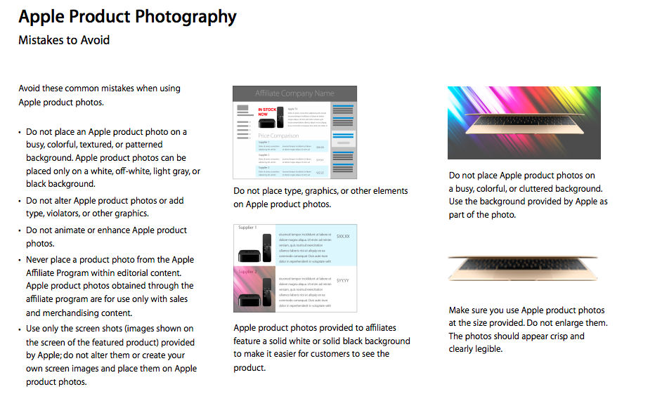 apple photography guidelines