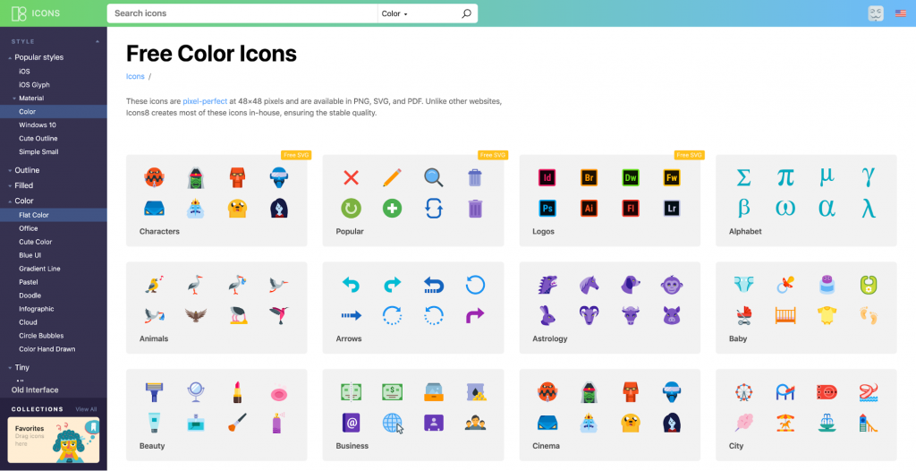 icons8 icon library