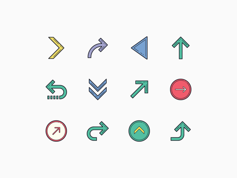 arrows hand drawn icons