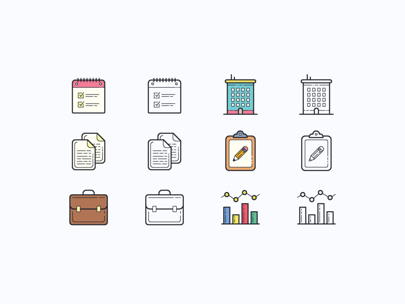 business hand drawn icons