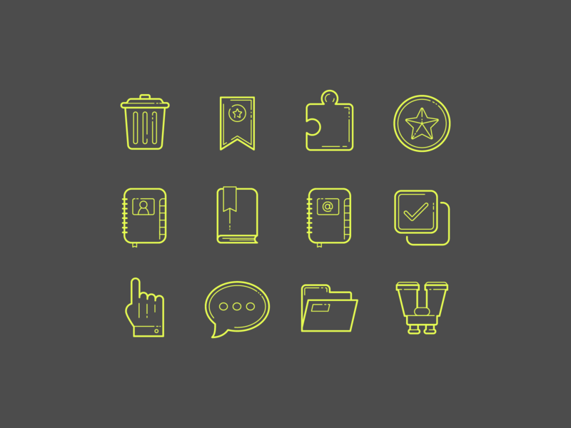 hand drawn icons outline