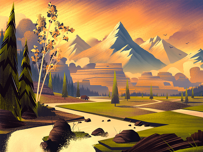 digital illustration nature landscape