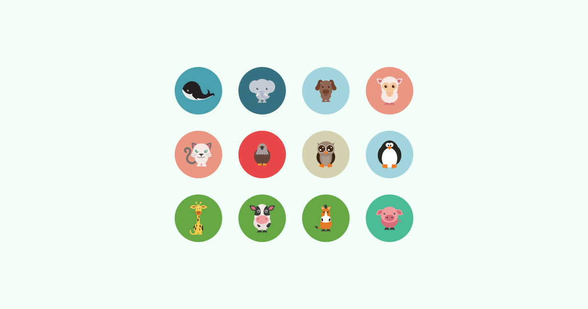 infographic animal clipart icons