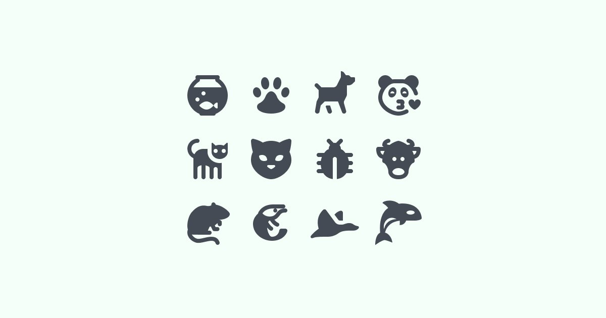 material-rounded animal clipart icons