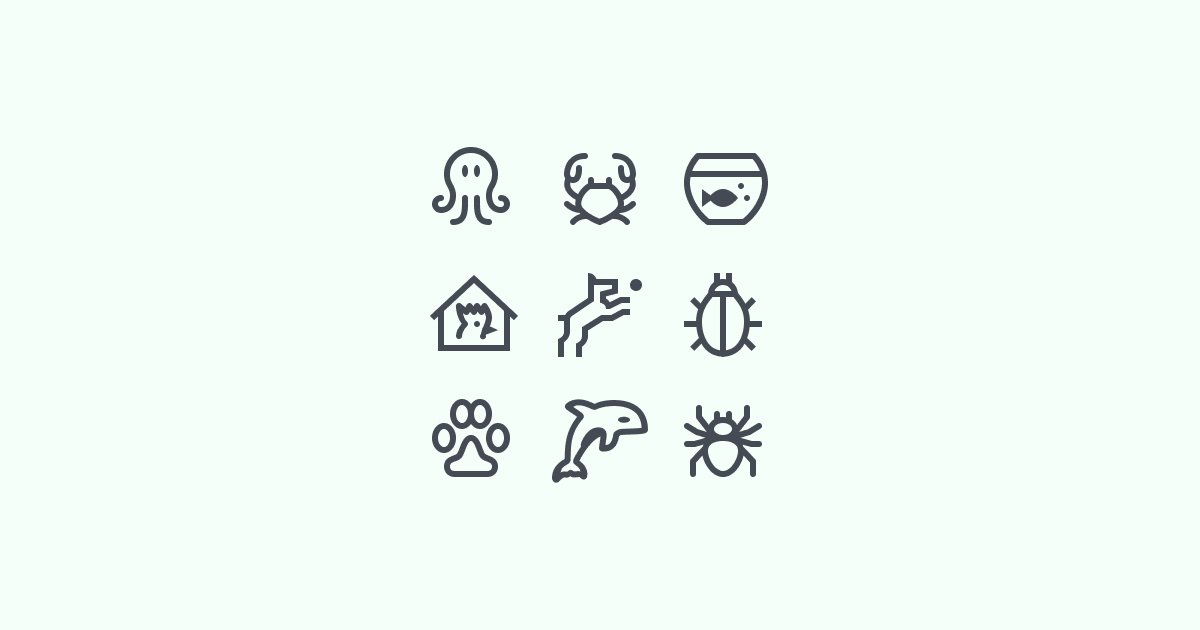 simple-small animal clipart icons