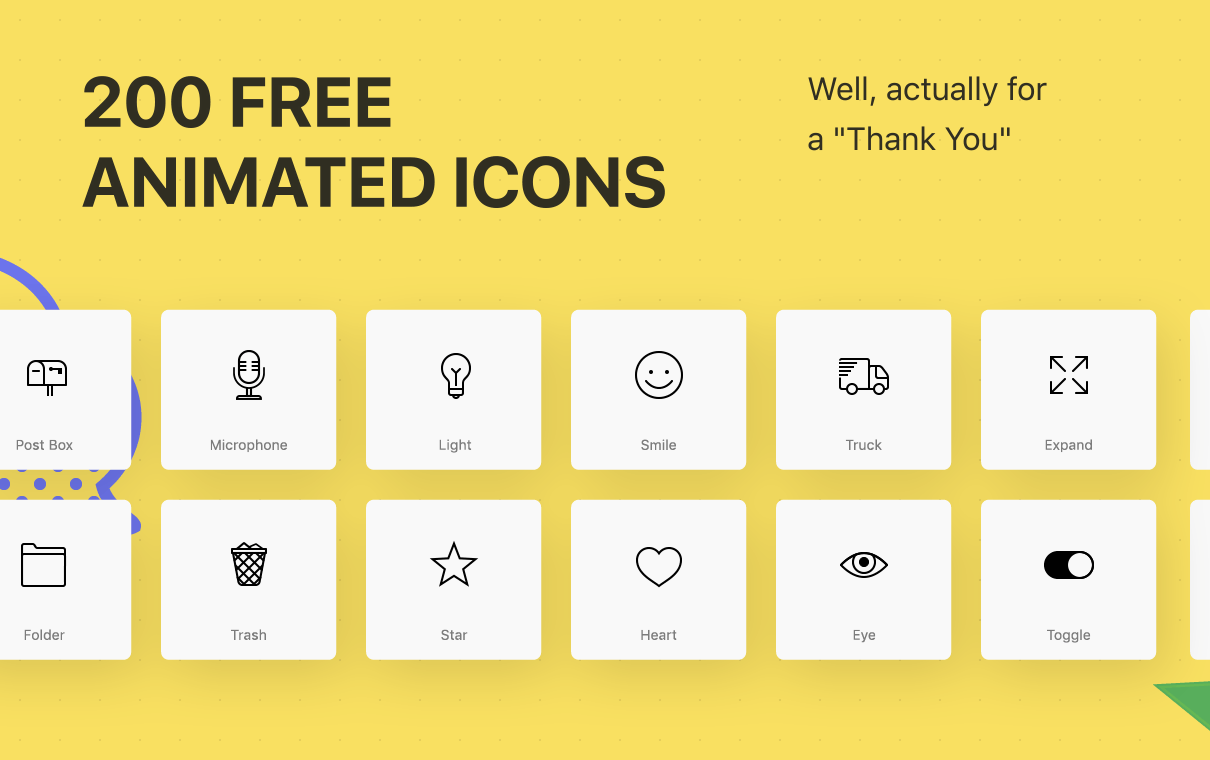 Design Tools: 200 Free Animated Icons for Web and Mobile UI