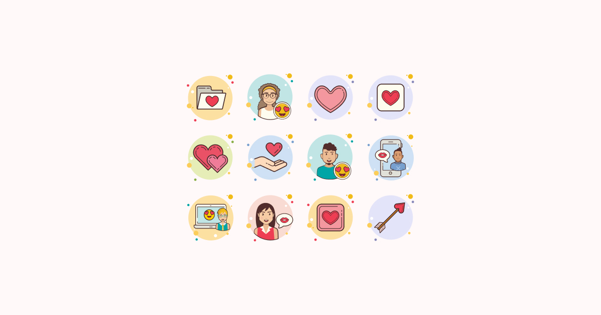 valentine love clipart icons