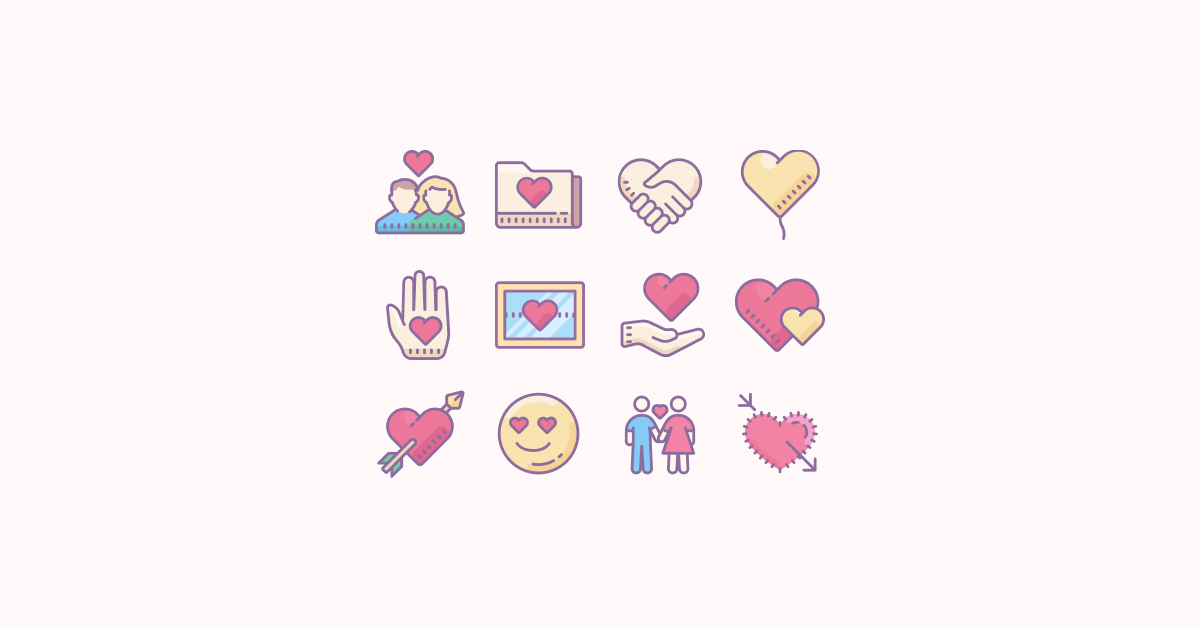 valentine love clipart icons