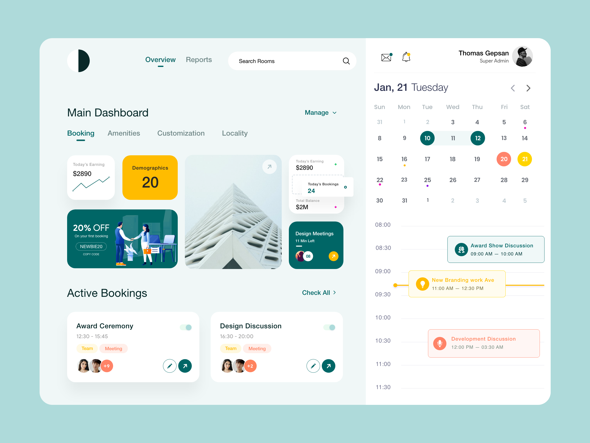 meeting dashboard design