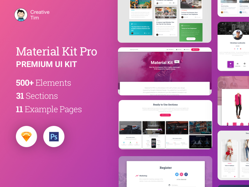 UI kits compatible with Sketch and other digital design software