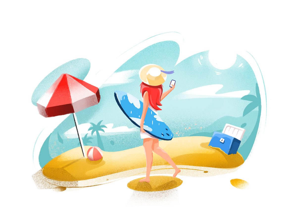 Sunkissed: a collection of refreshing summer illustrations:Beach by Rytis Jonikas