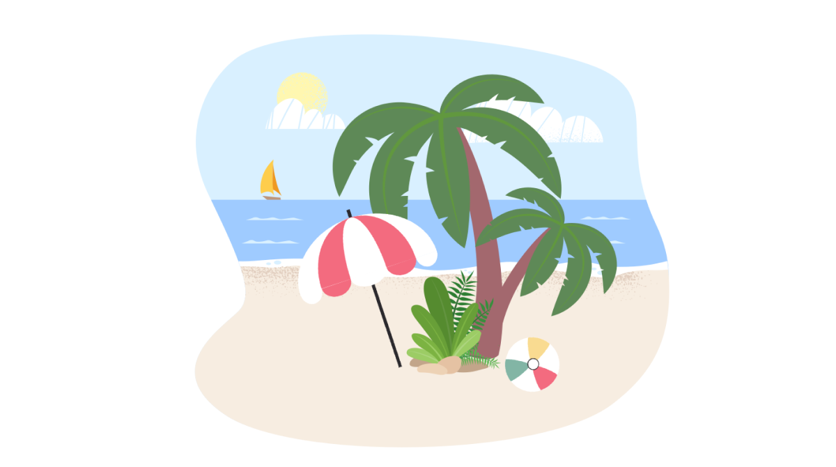 Sunkissed: a collection of refreshing summer illustrations: Dream island in Fogg style