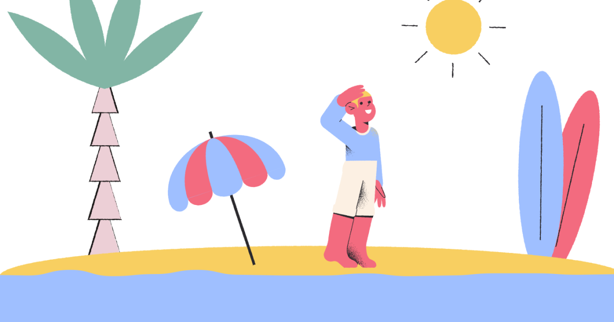 Sunkissed: a collection of refreshing summer illustrations:Beach in Pablo style
