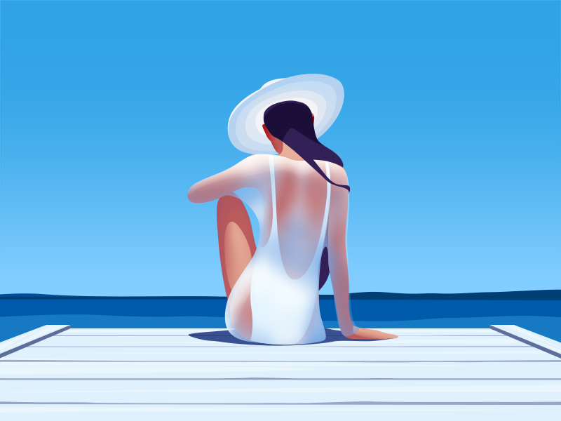 Sunkissed: a collection of refreshing summer illustrations:Catching the sun by Ksenia Shokorova