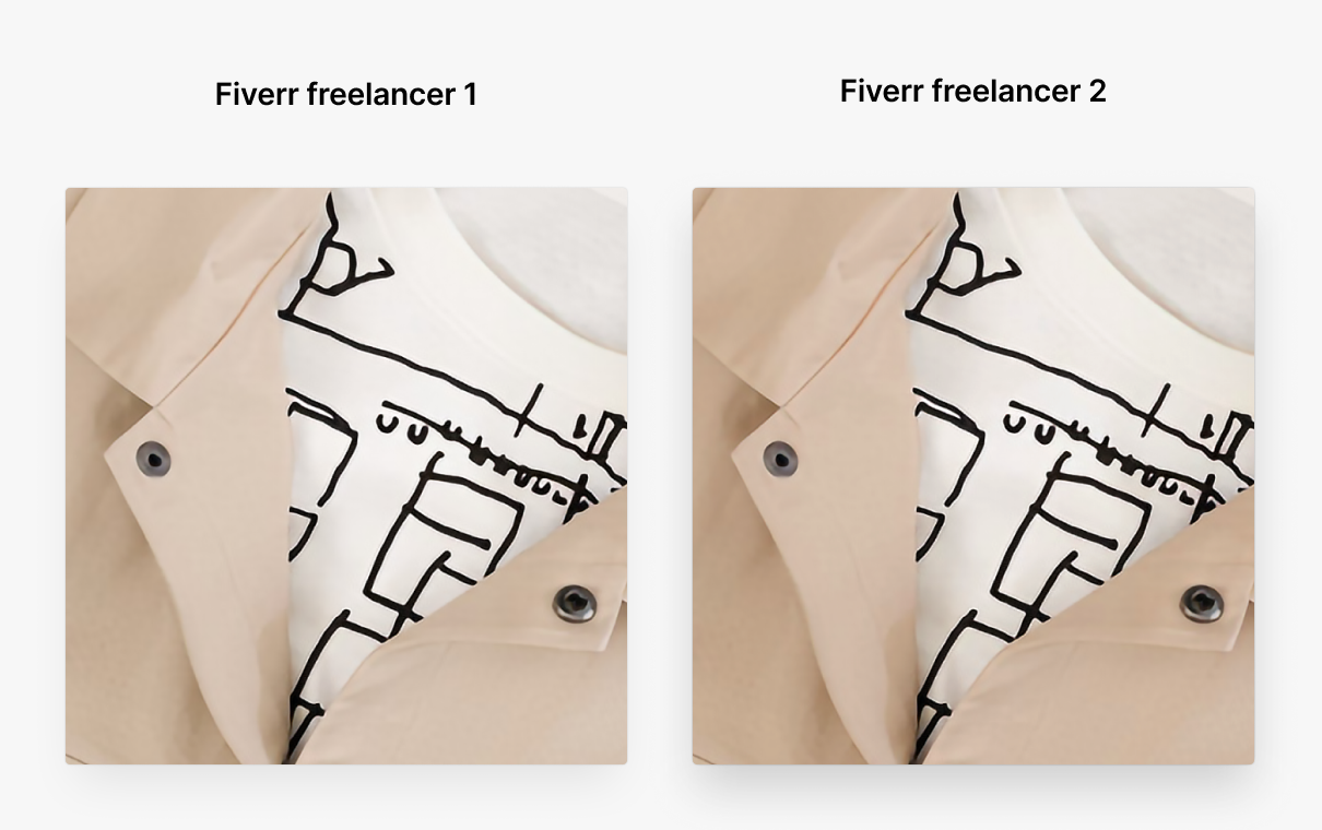 How To Enlarge an Image Without Losing Quality. Сollage two hipster outfit versions: upscaling by fiverr freelancers