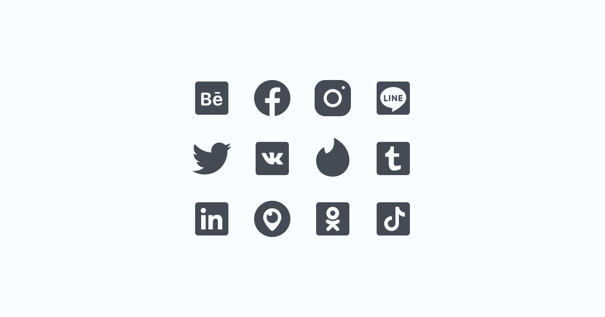Like, Share, Repost: an ultimate bundle of eye-catching graphics for Social Media Day: icons set in iOS Glyph style on light blue background