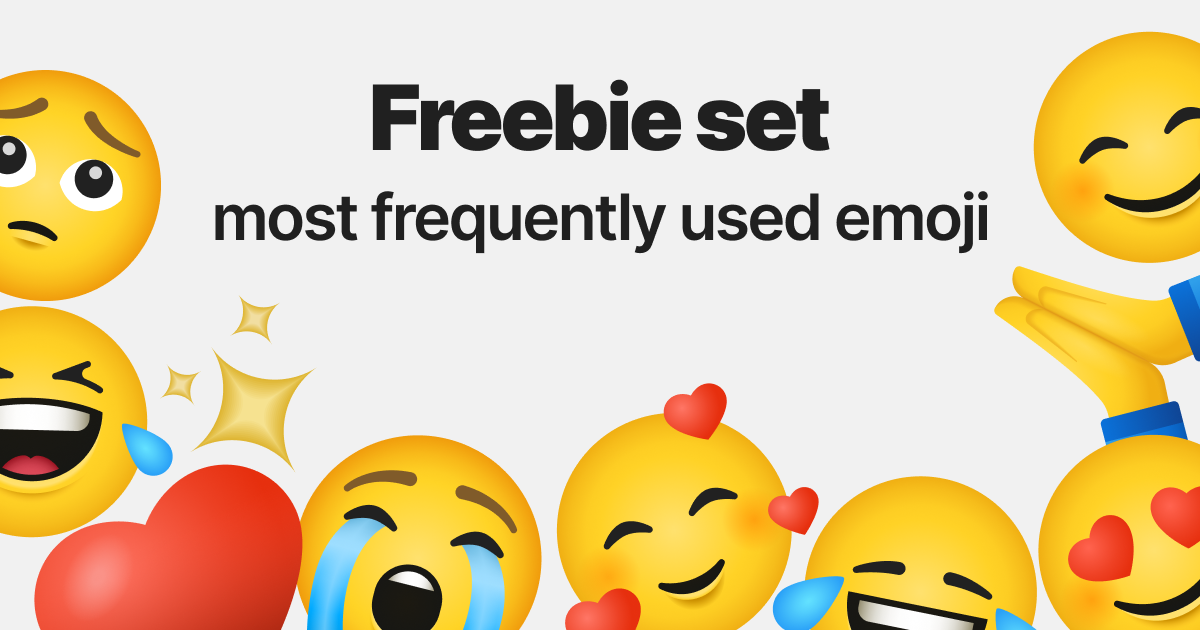 Sharing emotions: World Emoji Day graphic collection: Freedie Emoji set on light grey background