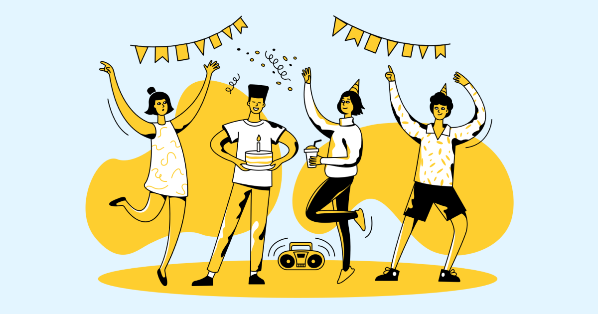 Friends Only: a special collection of Friendship Day images: Teen party illustration Taxi style