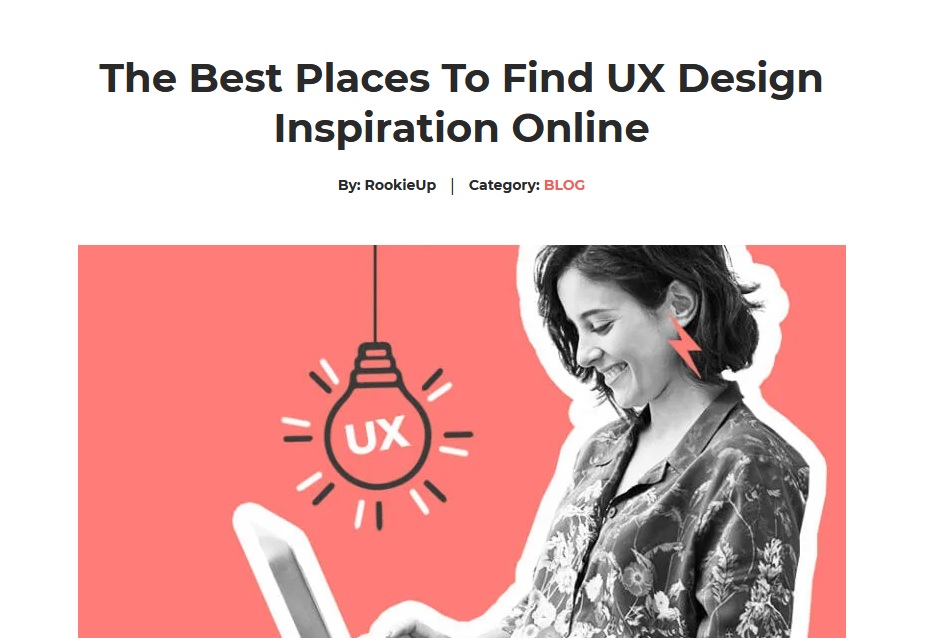 What SEO metrics a UX designer should focus on: An article titled “the best places to find UX design inspiration online.”