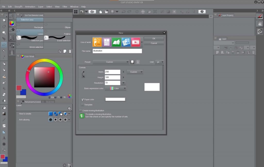 How to create a beautiful Pixel Art environment in Clip Studio Paint: canvas size