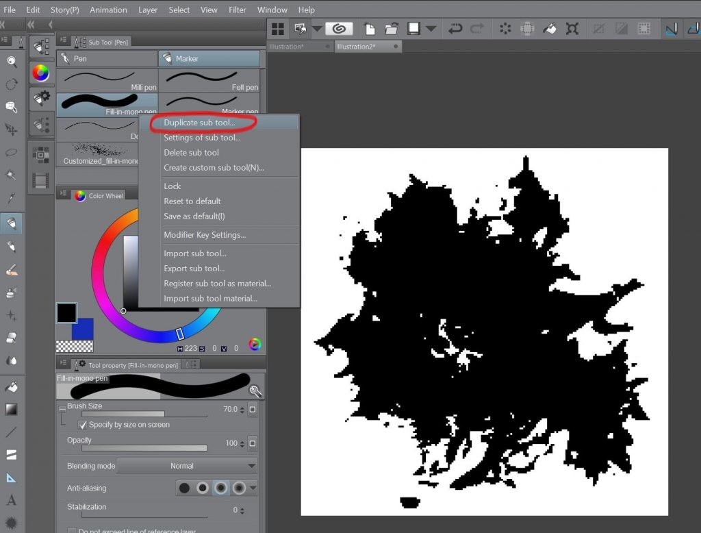 How to create a beautiful Pixel Art environment in Clip Studio Paint: Pen Sub Tool