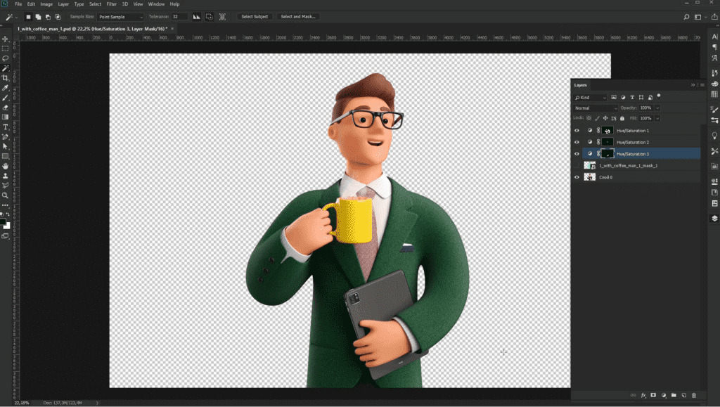How to recolor 3D illustrations by Icons8 in Photoshop:: recolor result
