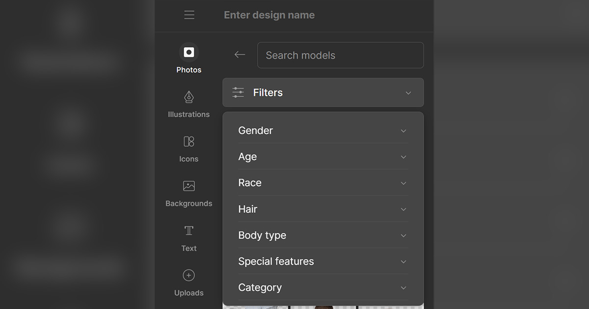 Adding diversity to your designs: Filtering photos in Mega Creator