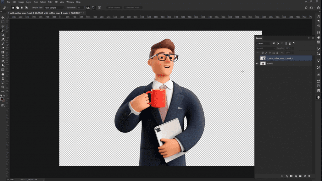 How to recolor 3D illustrations by Icons8 in Photoshop: : Open both files in Photoshop