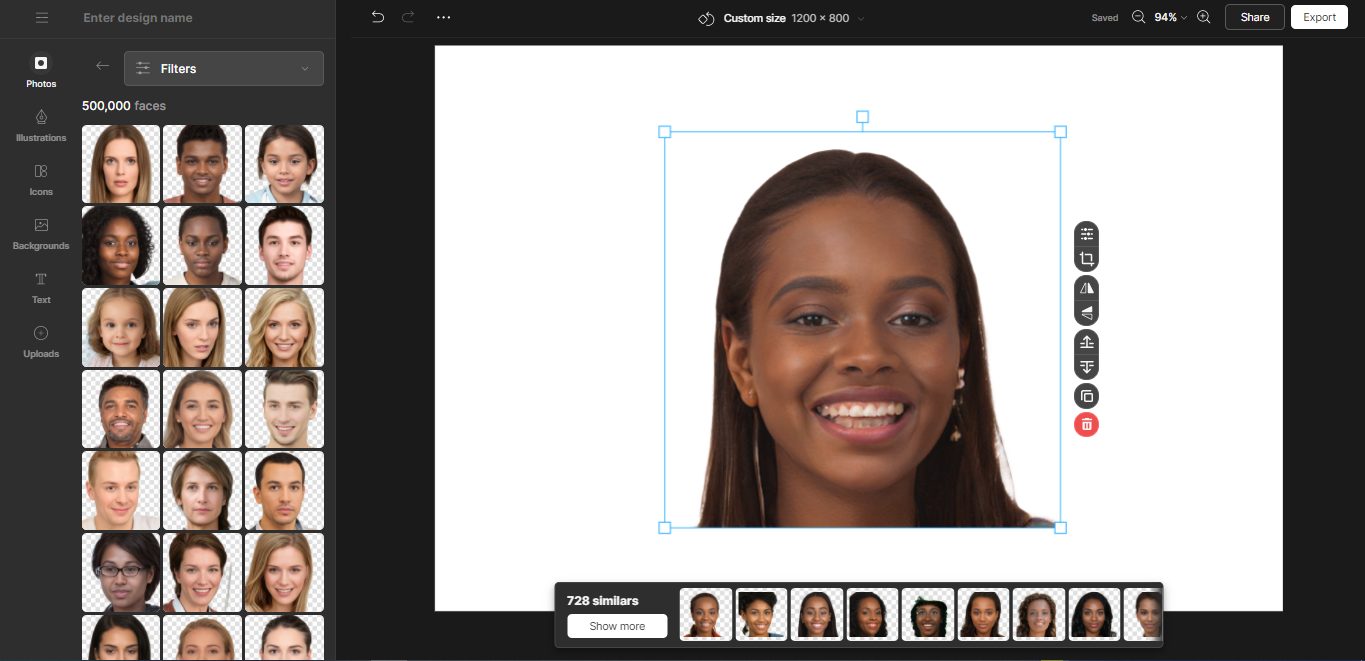 Adding diversity to your designs: A view of AI faces in Mega Creator