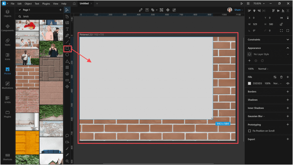 How to create a neon effect in Lunacy: Add another rectangle above the brick wall