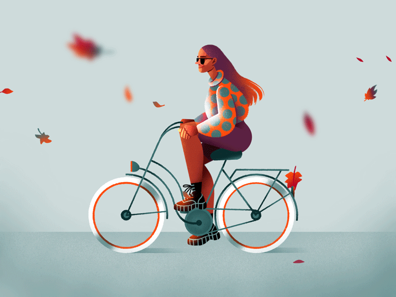 Beautiful autumn illustrations for UI, web, email and inspiration: Autumn ride