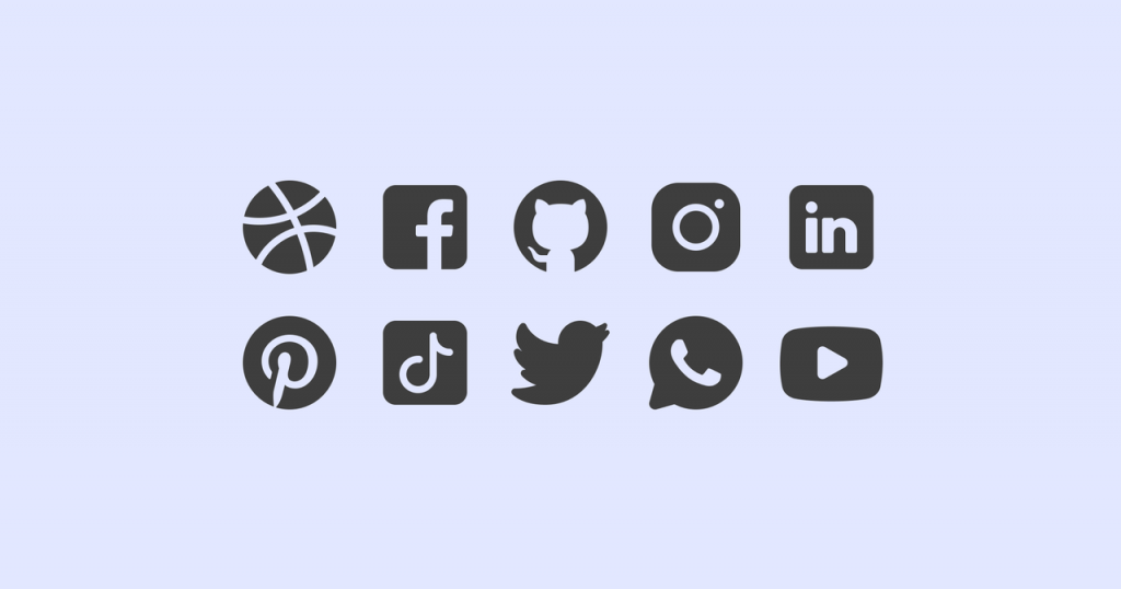 Social media logos in Fluency Systems Filled style