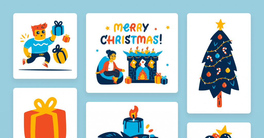 Christmas illustrations in Flame style