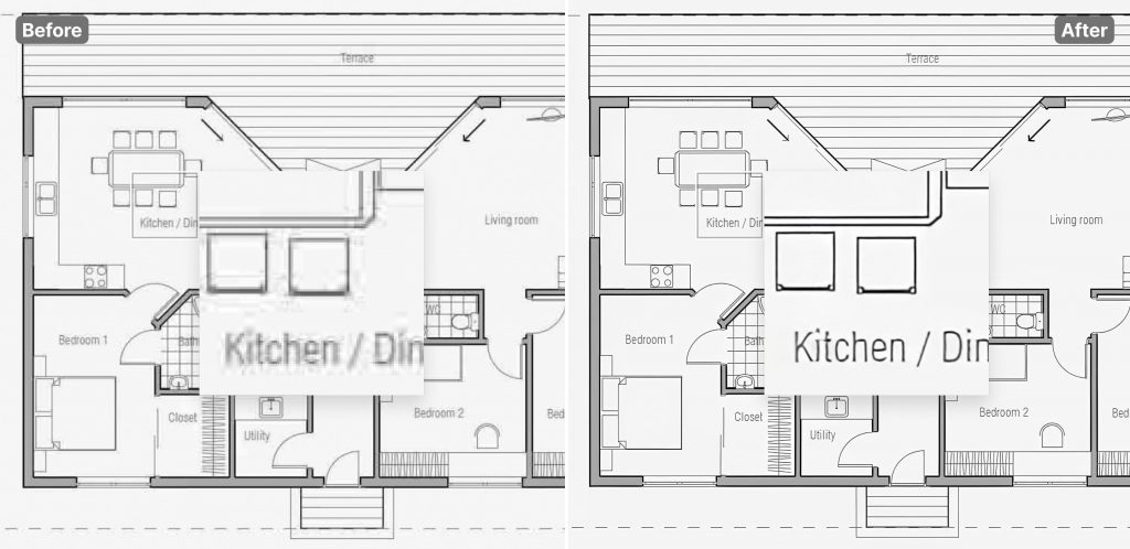 House scheme enlarged by Smart Upscaler