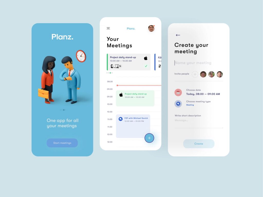 mobile meeting app concept