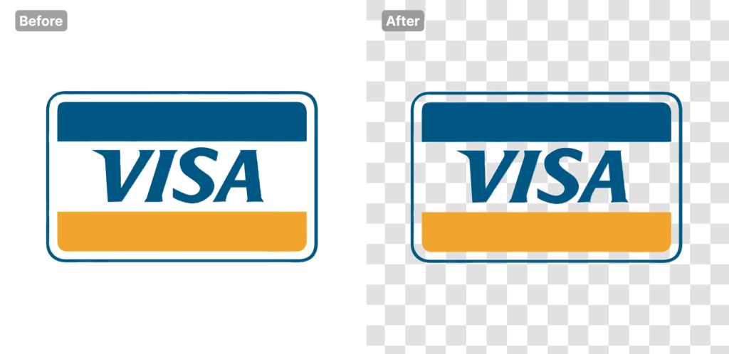 visa logo with and without background