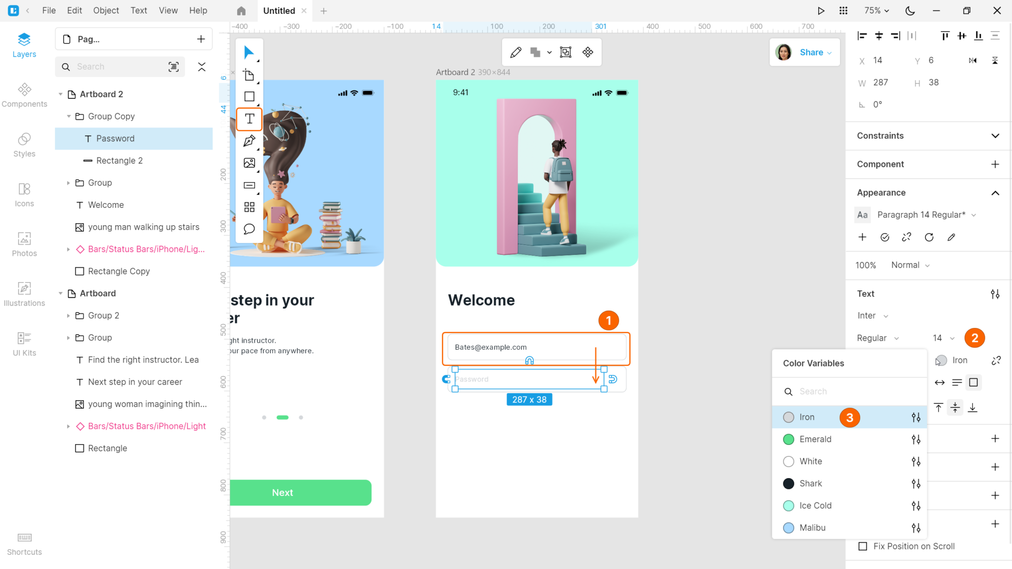 How to design a mobile app in Lunacy | Graphic Design Tips