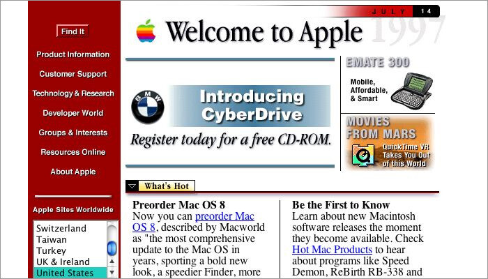 Old Apple's website