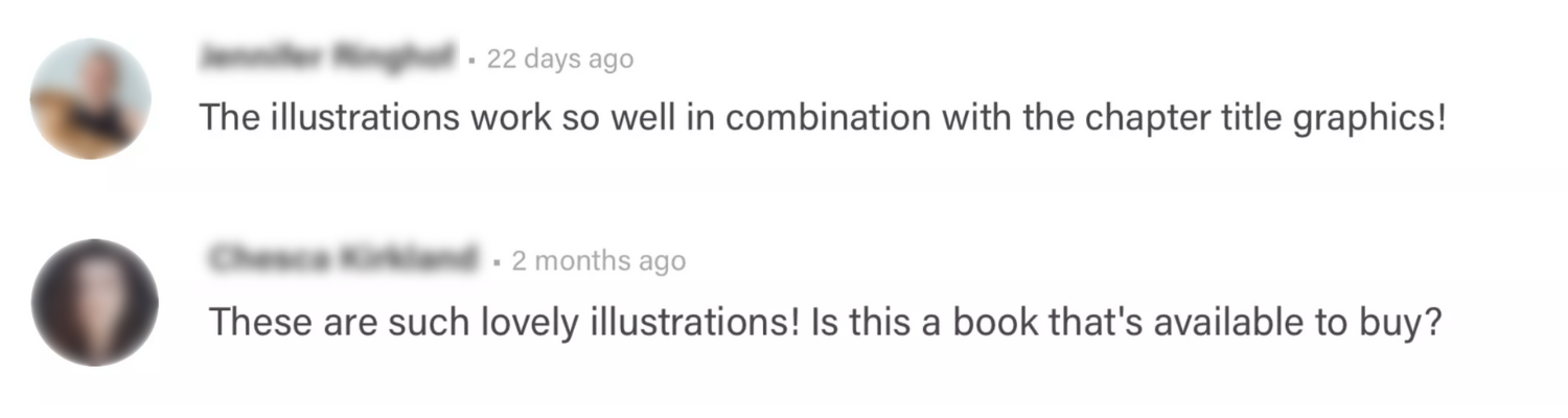 Example of Behance good comments