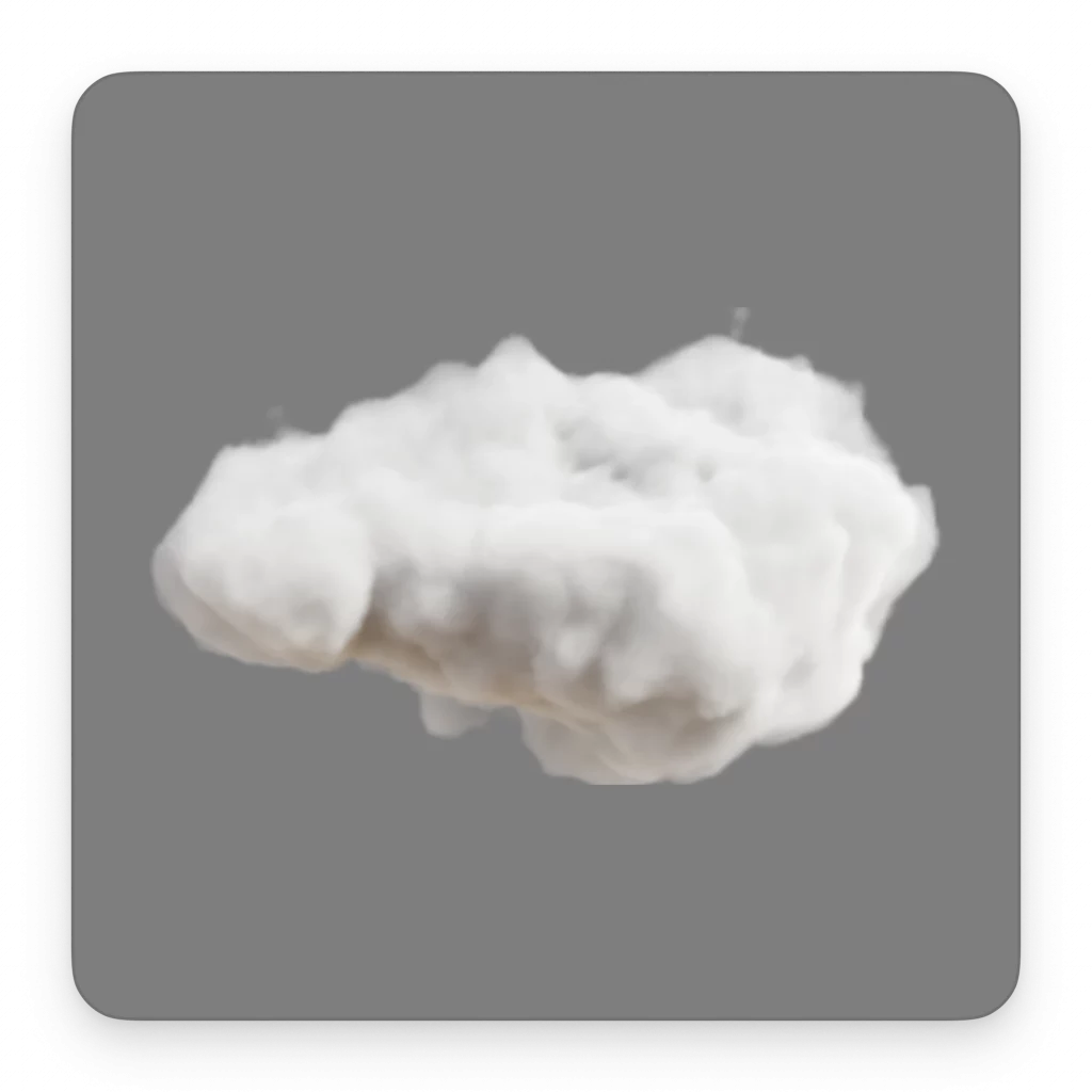 3d white fluffy cloud illustration