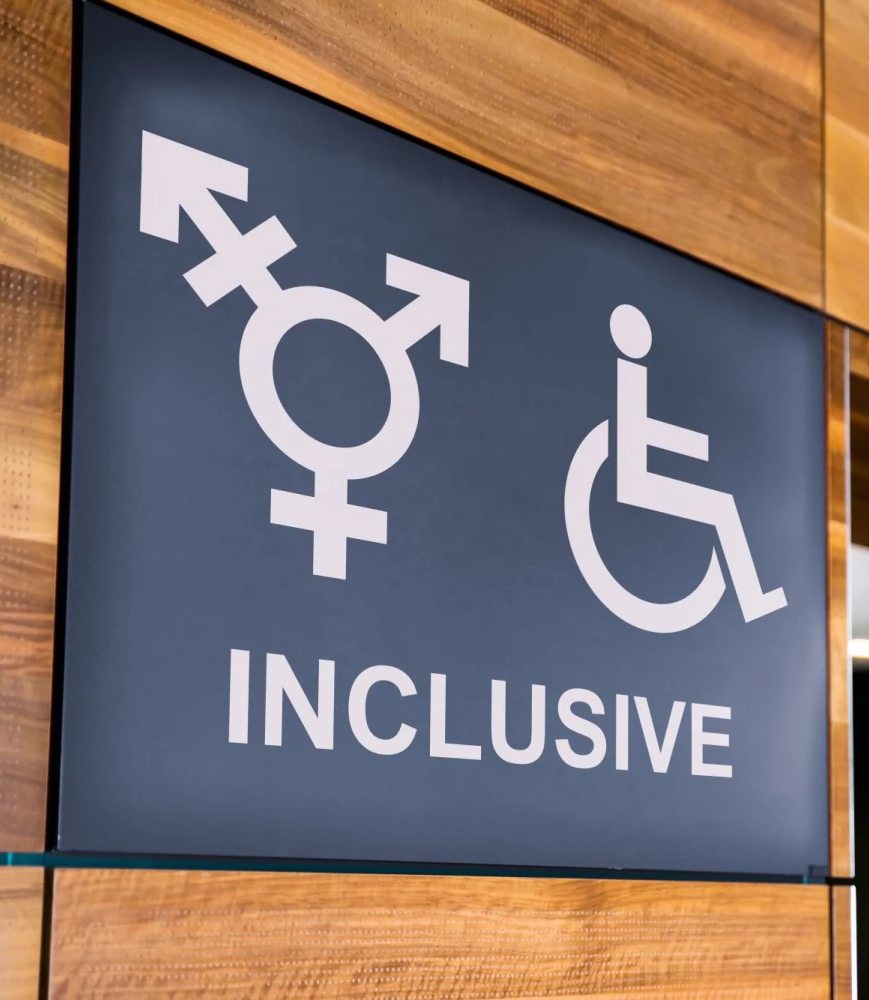 inclusive restroom sign