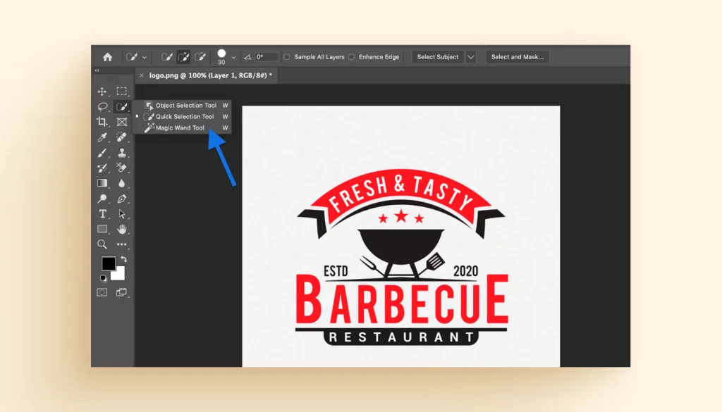 remove background from logo in photoshop