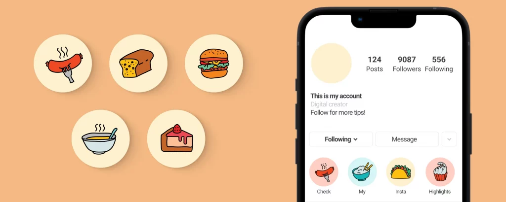 Food Instagram highlight icons